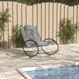 vidaXL Sun Lounger with Cushion Steel and Textilene Black