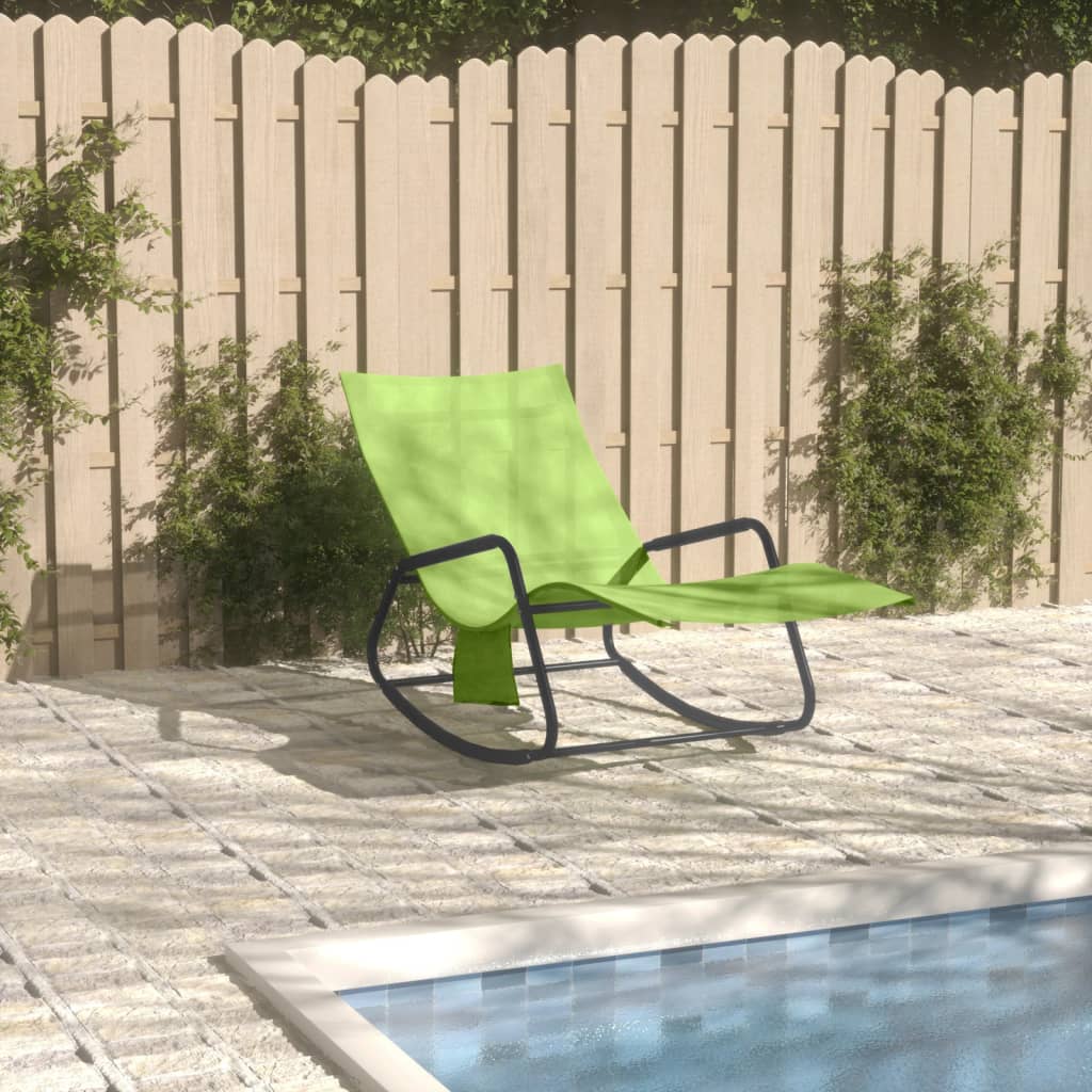 vidaXL Sun Lounger Steel and Textilene Black
