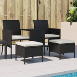vidaXL 2-Seater Garden Sofa with Table and Footrests Poly Rattan Brown
