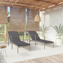 vidaXL Lit 2 pièces avec table en poly rotin marron