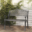 vidaXL Garden Bench 102 cm Cast Aluminium Green