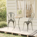 vidaXL Ensemble bistro 3 pièces en aluminium vert
