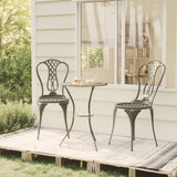 vidaXL 3-Piece Cast Aluminum Bistro Set Green