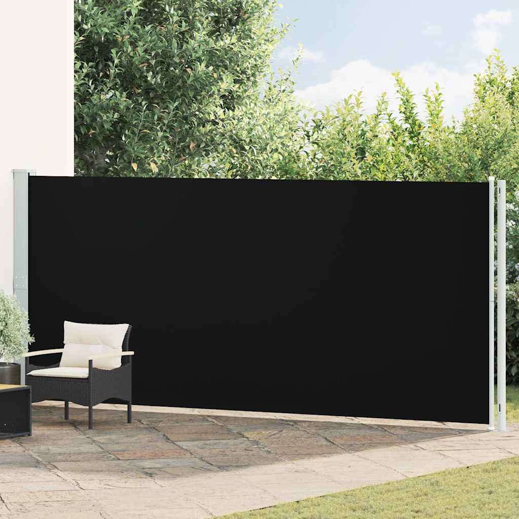 vidaXL Tuinscherm uittrekbaar 140x600 cm zwart