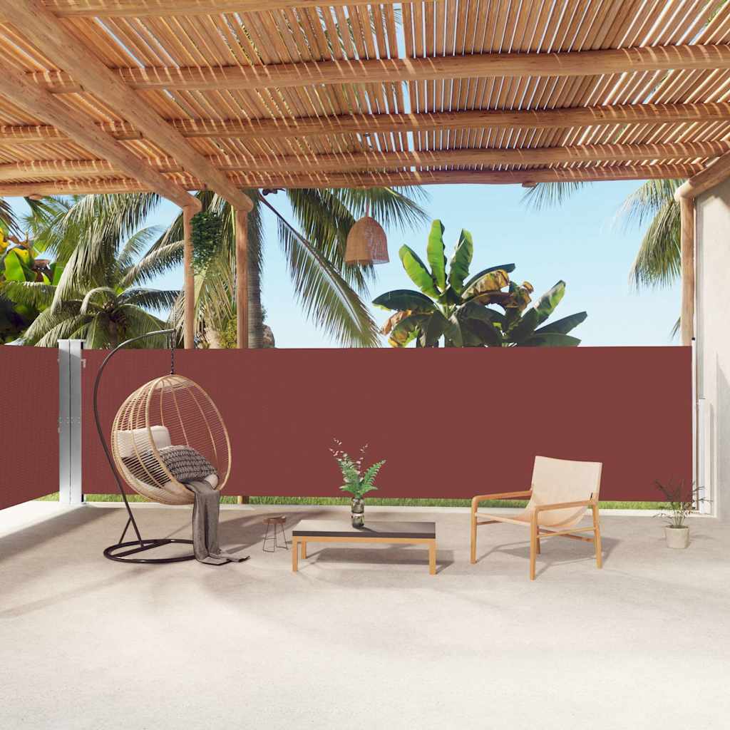 vidaXL Windscherm uittrekbaar 160x600 cm bruin