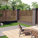 vidaXL Louvre fence 180x180 cm HKC brown