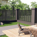vidaXL Louvre fence 180x180 cm HKC brown