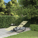vidaXL Sun Lounger Rocking Steel and Textilene Black