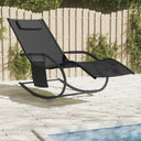 vidaXL Rocking sun lounger steel and textilene black