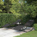 vidaXL Sun Lounger Rocking Steel and Textilene Black