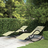 vidaXL Sun Lounger Rocking Steel and Textilene Black