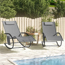 vidaXL Rocking sun lounger steel and textilene black