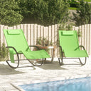 vidaXL Rocking sun lounger steel and textilene black