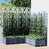 vidaXL Planter with Trellis 40x40x121.5 cm Polypropylene