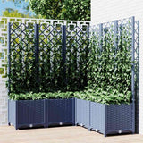 vidaXL Planter with Trellis 40x40x121.5 cm Polypropylene