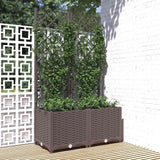 vidaXL Planter with Trellis 40x40x121.5 cm Polypropylene