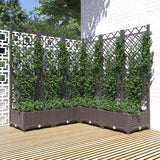 vidaXL Planter with Trellis 40x40x121.5 cm Polypropylene