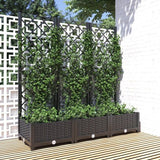 vidaXL Planter with Trellis 40x40x121.5 cm Polypropylene
