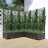 vidaXL Planter with Trellis 40x40x121.5 cm Polypropylene