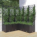 vidaXL Planter with Trellis 40x40x121.5 cm Polypropylene