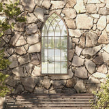 vidaXL Garden Mirror 100x45 cm Iron Sand-colored