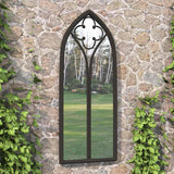 vidaXL Tuinspiegel 100x45 cm ijzer zandkleurig