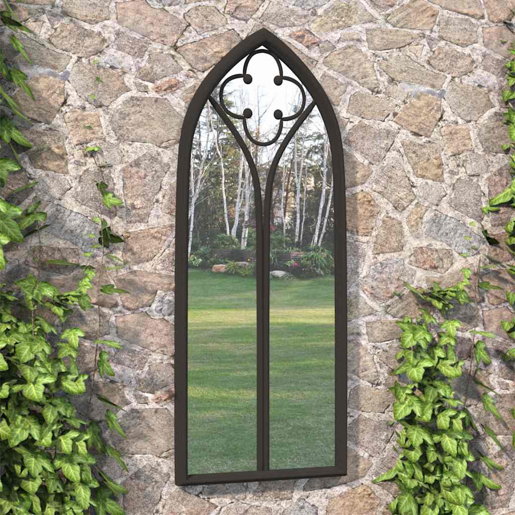 vidaXL Tuinspiegel 100x45 cm ijzer zandkleurig