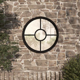 vidaXL Tuinspiegel rond 40x4 cm ijzer zandkleurig