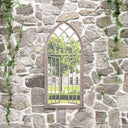 vidaXL Garden Mirror 100x45 cm Iron Sand-colored