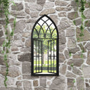 vidaXL Garden Mirror 100x45 cm Iron Sand-colored