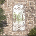 vidaXL Garden Mirror 100x45 cm Iron Sand-colored