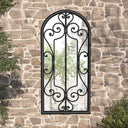 vidaXL Garden Mirror 100x45 cm Iron Sand-colored
