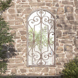 vidaXL Tuinspiegel 100x45 cm ijzer zandkleurig