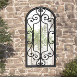 vidaXL Tuinspiegel 100x45 cm ijzer zandkleurig
