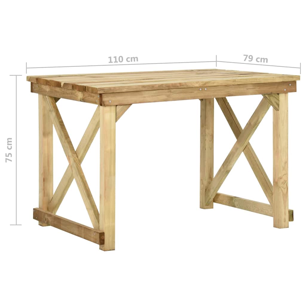 vidaXL Garden Table 160x79x75 cm Wood
