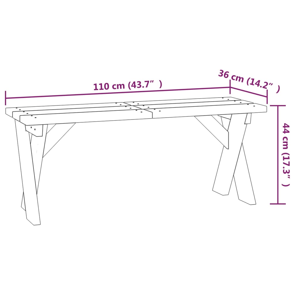 vidaXL Garden Bench 110 cm Impregnated Pinewood