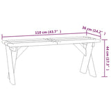 vidaXL Garden Bench 110 cm Impregnated Pinewood