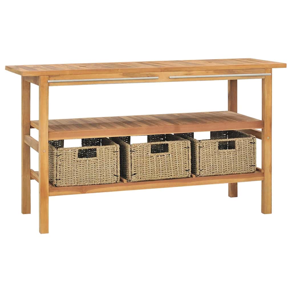 vidaXL Badkamer wastafelkast 74x45x75 cm massief teakhout
