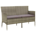 vidaXL Tuinbank 3-zits met kussen poly rattan bruin