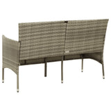 vidaXL Tuinbank 3-zits met kussen poly rattan bruin