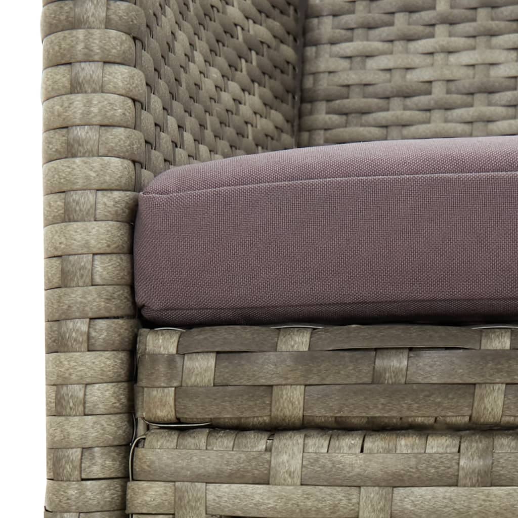 vidaXL Tuinbank 3-zits met kussen poly rattan bruin