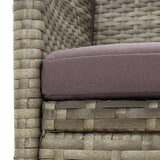 vidaXL Tuinbank 3-zits met kussen poly rattan bruin