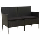 vidaXL Tuinbank 3-zits met kussen poly rattan bruin