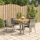 vidaXL 3-delige Tuinset met kussens poly rattan zwart