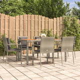 vidaXL 3-delige Tuinset met kussens poly rattan zwart