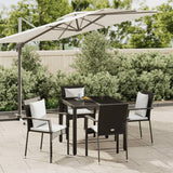 vidaXL 3-delige Tuinset met kussens poly rattan zwart
