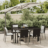 vidaXL 3-delige Tuinset met kussens poly rattan zwart