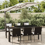 vidaXL 3-delige Tuinset met kussens poly rattan zwart