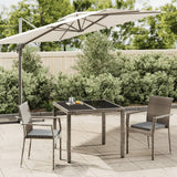 vidaXL 3-delige Tuinset met kussens poly rattan zwart
