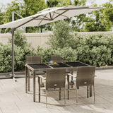 vidaXL 3-delige Tuinset met kussens poly rattan zwart